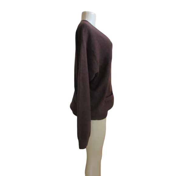 Eldon HIlls Men's Brown X-Fine Merino Wool Long Sleeve Cardigan in Sz M - Picture 3 of 6